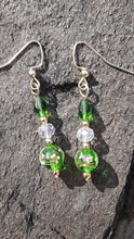 Load image into Gallery viewer, Sparkle and glow Christmas tree earrings
