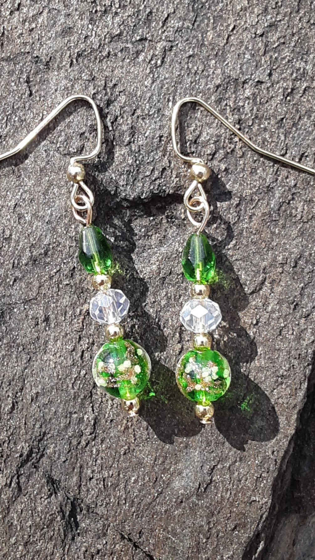 Sparkle and glow Christmas tree earrings