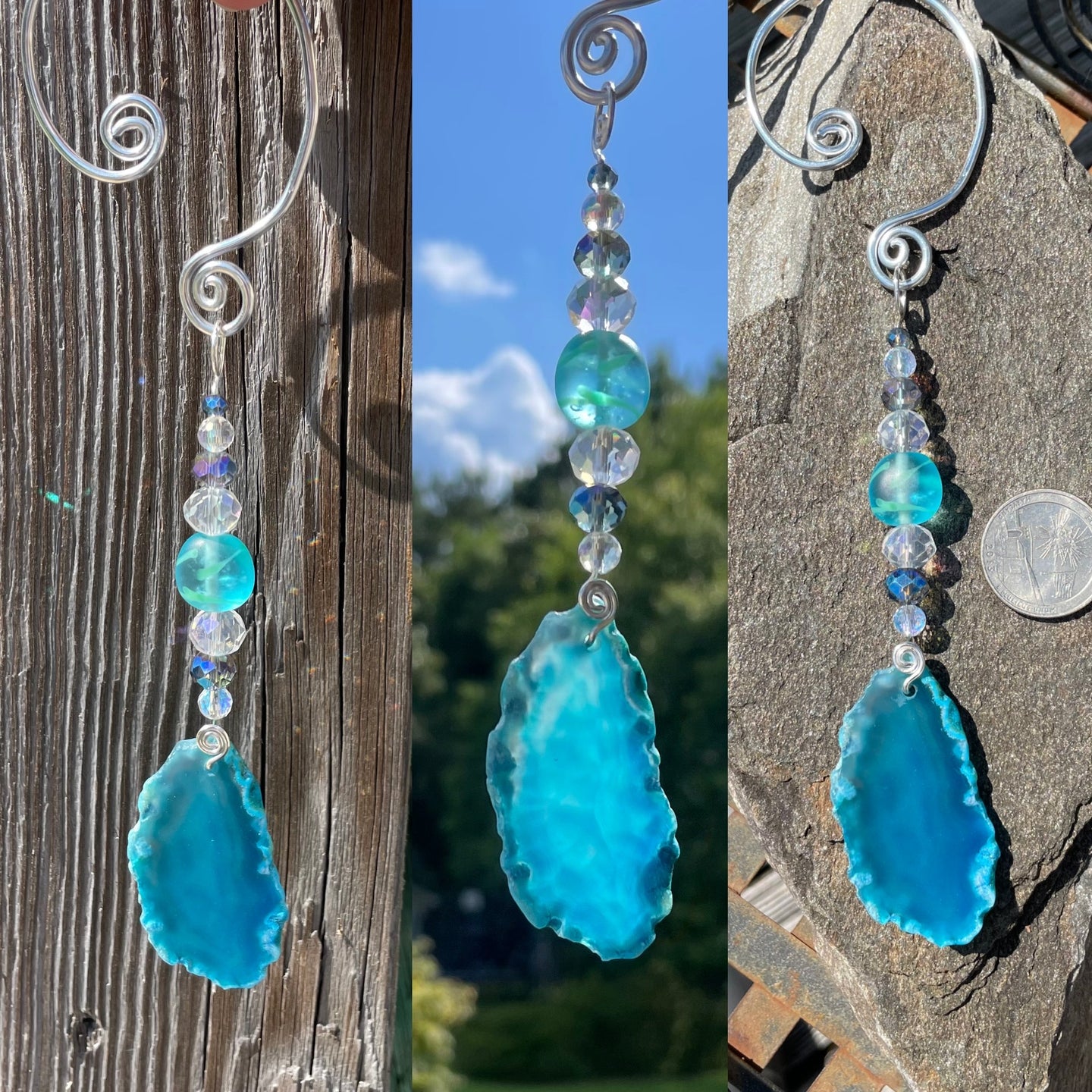 Blue galaxy suncatcher